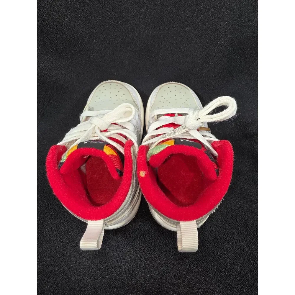 Nike Air Jordan 1 Mid Hare White Red Silver Toddler Shoes Size 5C